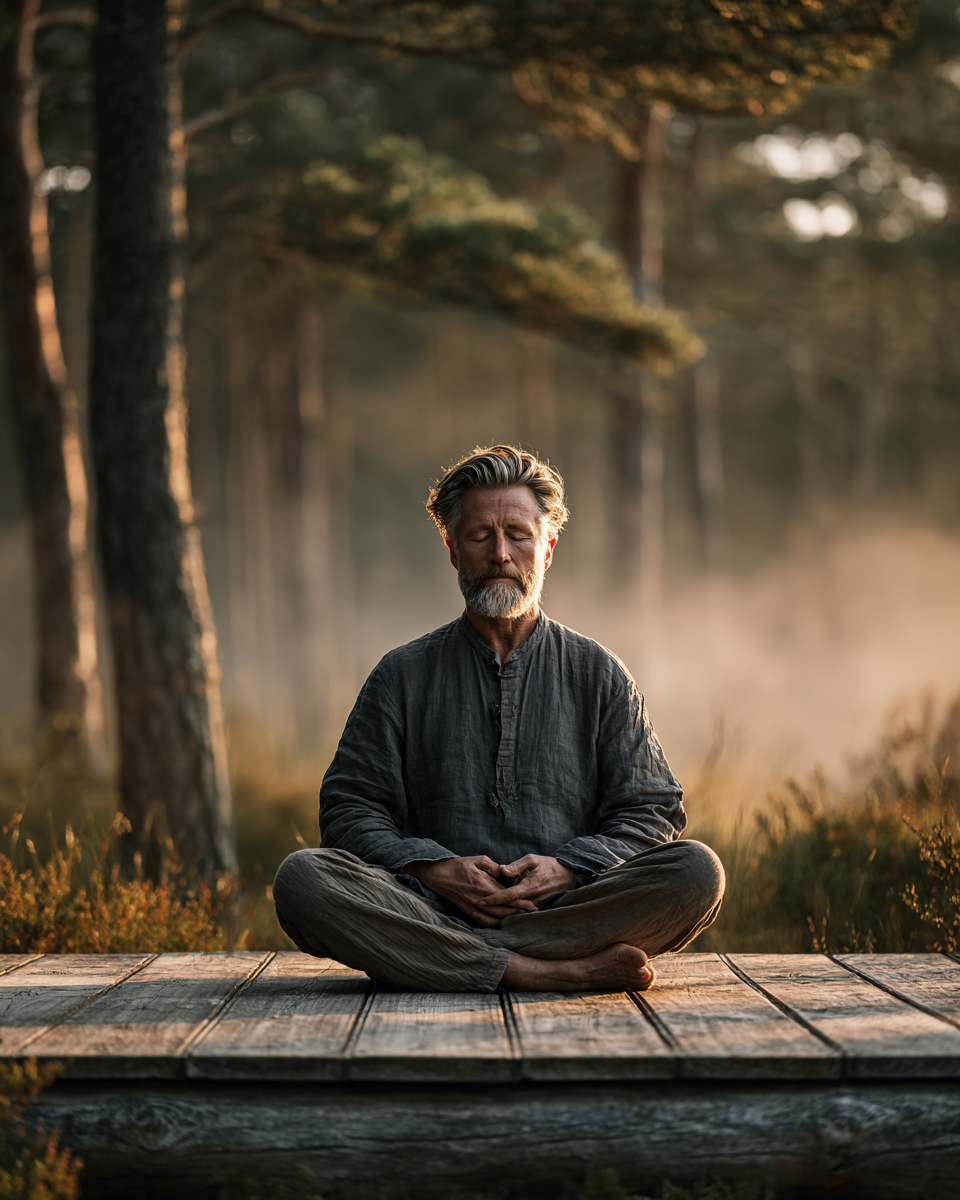 Чоловік виконує відновлювальні процедури